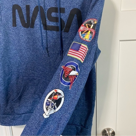 Aldrin NASA mens blue hoodie size medium - Picture 2 of 6